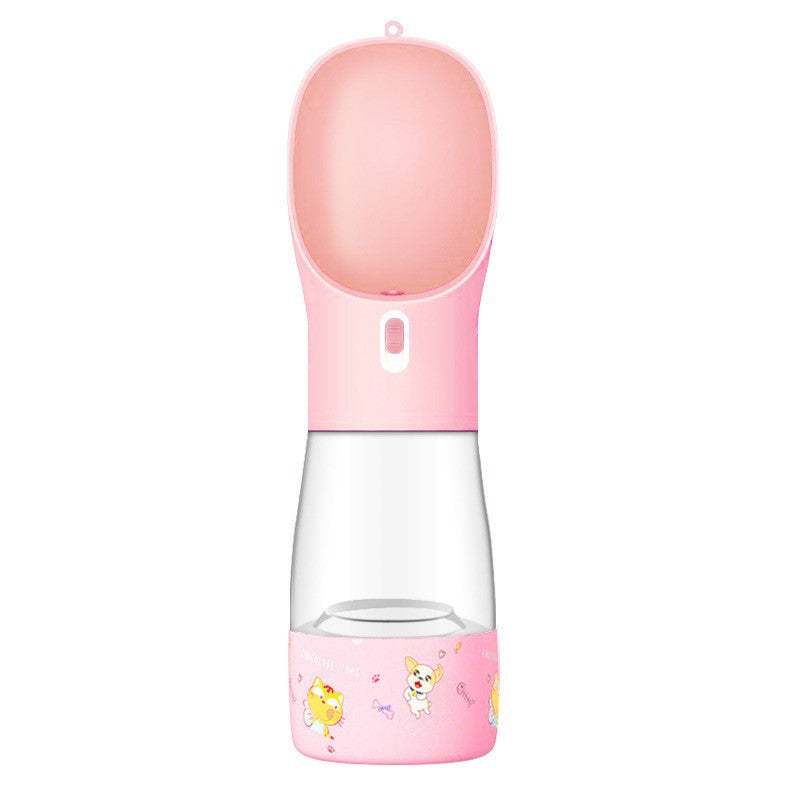 Wide-Mouth Dog Travel Water Bottle - Pink / Printing