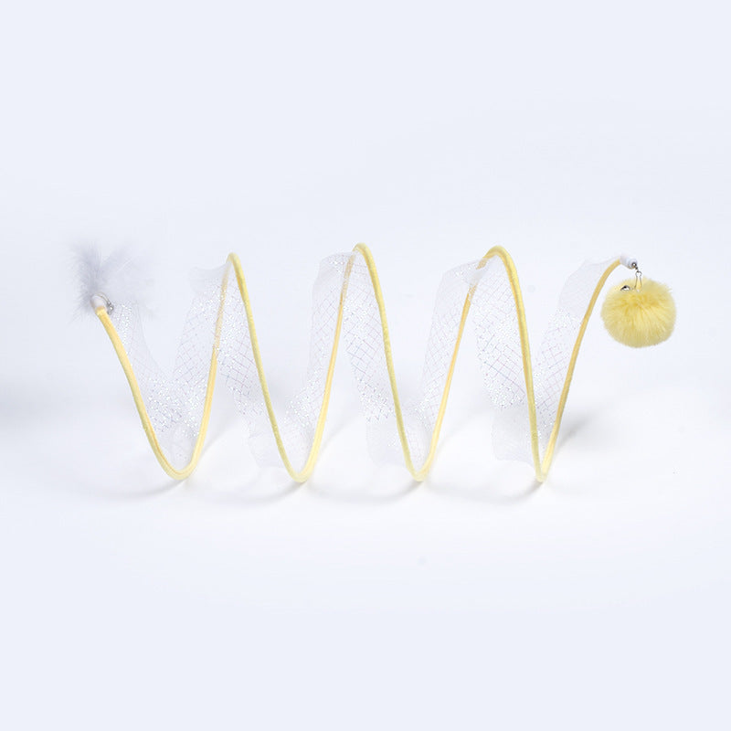 Foldable S-Type Cat Tunnel with Toy