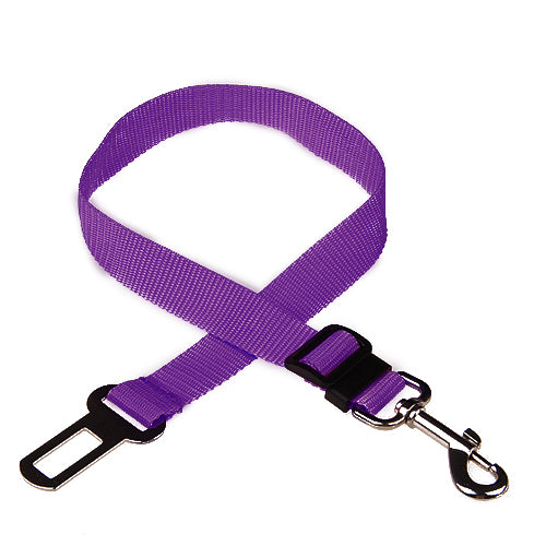 Adjustable Car Seat Belt Dog Lead - Purple
