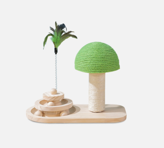 Wooden Ball Track Cat Toy with Sisal Balls