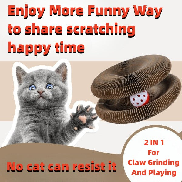 Accordion Cat Scratcher with Track Ball