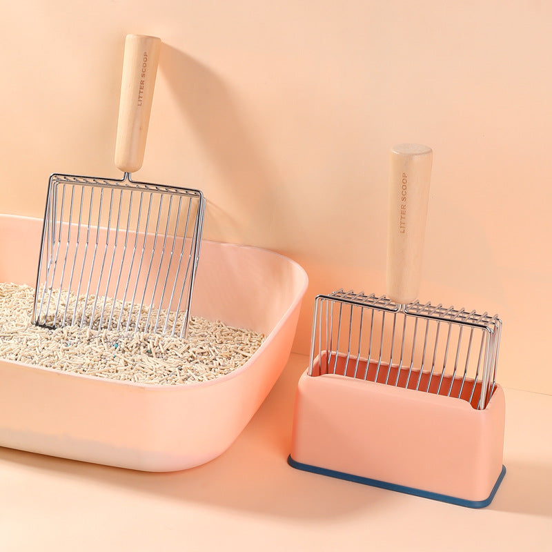 Metal Cat Litter Scoop with Wooden Handle