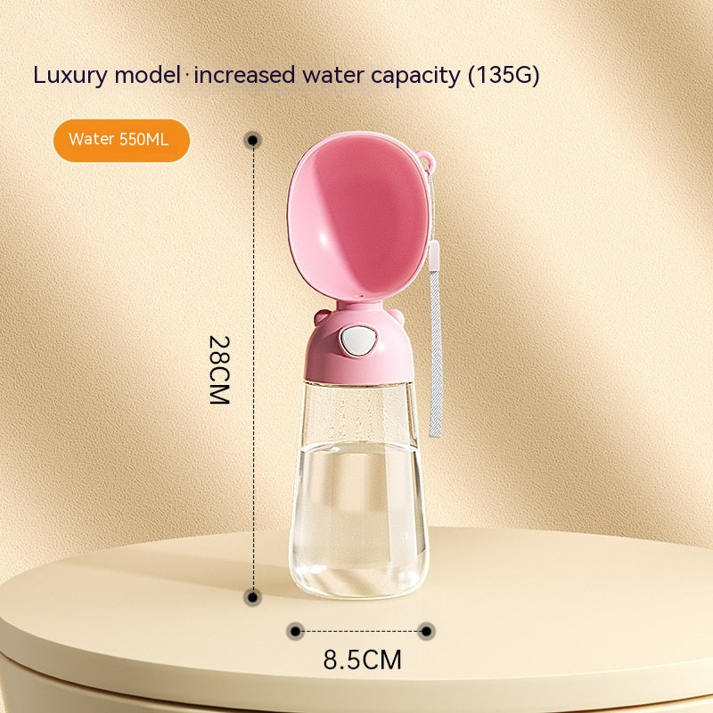 Portable Pet Water and Food Bottle - 3086 Luxury Style Pink
