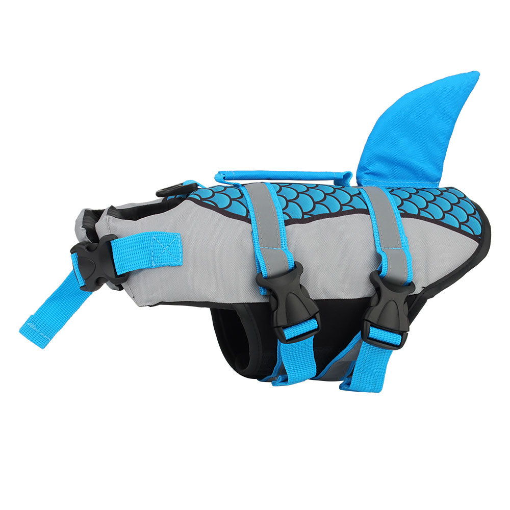 Ripstop Shark Dog Life Jacket - Blue / 2XL