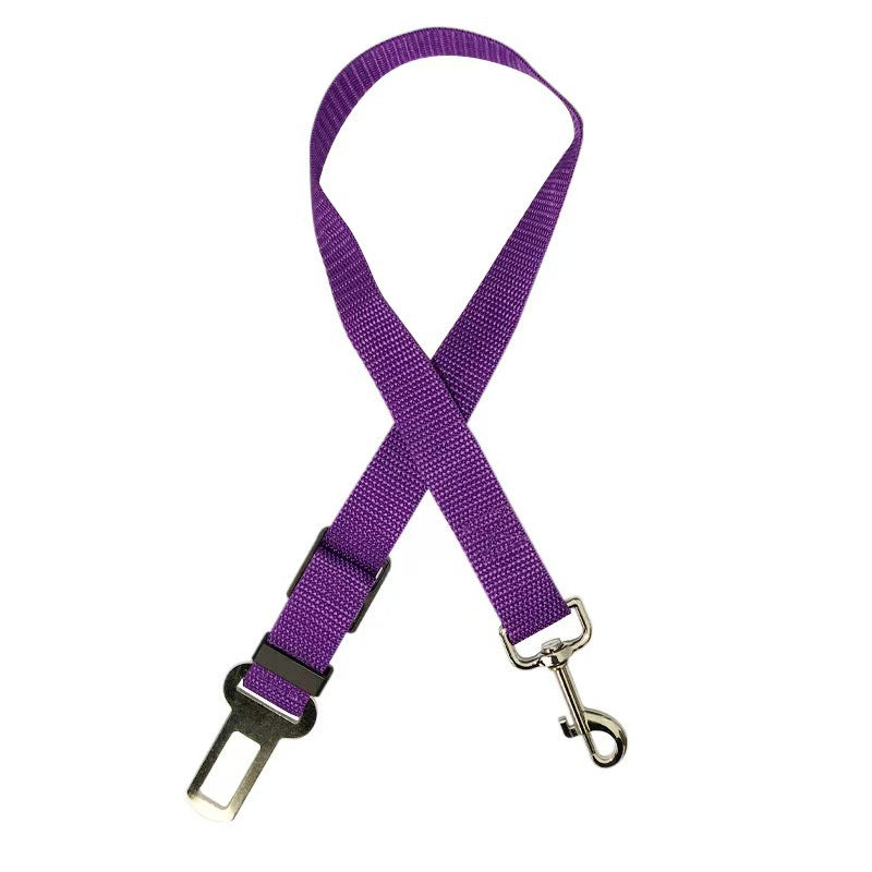 Adjustable Dog Car Seat Belt Strap - Purple