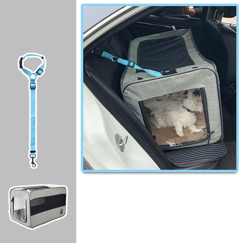 Foldable Soft-Sided Pet Car Kennel