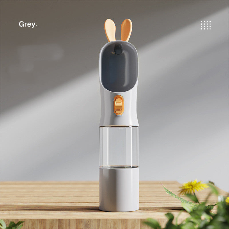 Pet Travel Water Bottle and Food Cup - Grey / Water and food cup