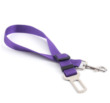 Polyester Dog Car Seat Belt Tether - 70cm / Purple