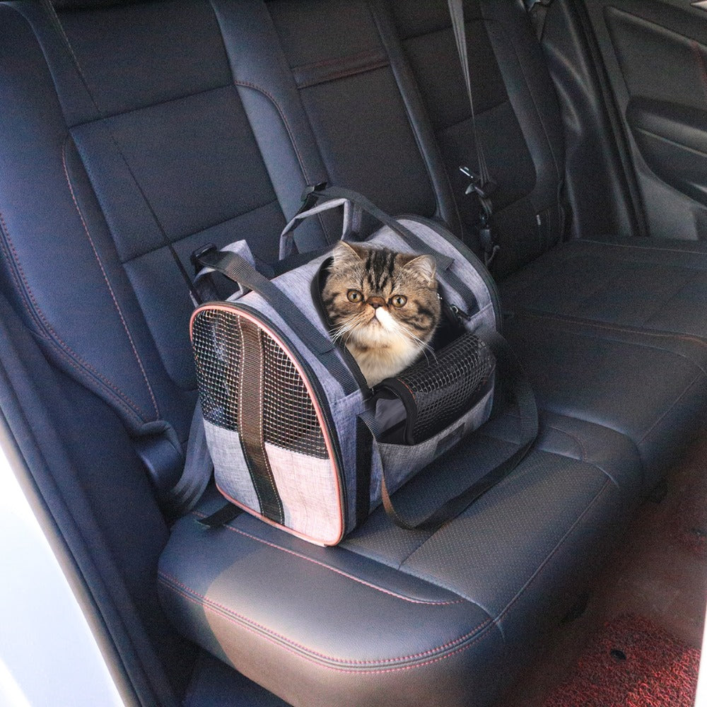 Foldable Pet Car Seat Carrier Basket