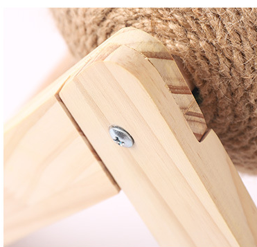 Sisal Scratching Ball with Wooden Frame
