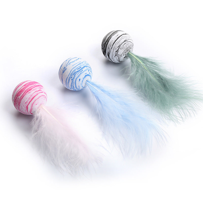 Star-Textured Foam Ball with Feathers