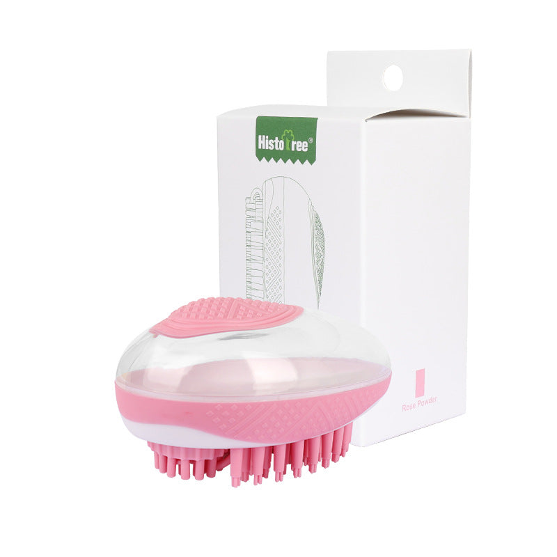 2-in-1 Silicone Pet Bath Brush - Pink