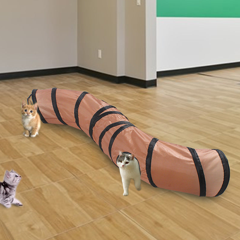 Collapsible S-Shaped Cat Tunnel