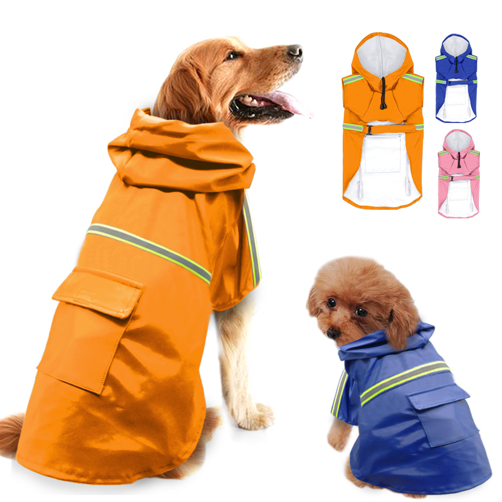 Reflective Dog Raincoat with Pocket