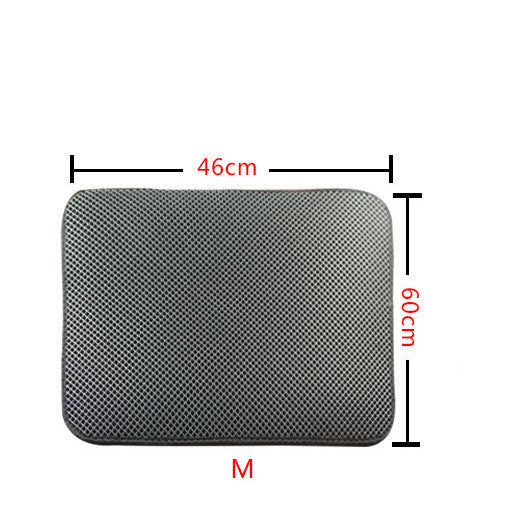Double-Layer Cat Litter Mat - M / Grey