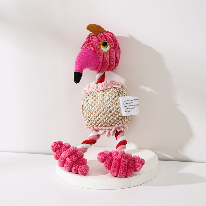 Plush Donkey and Friends Dog Toy - Pink flamingo