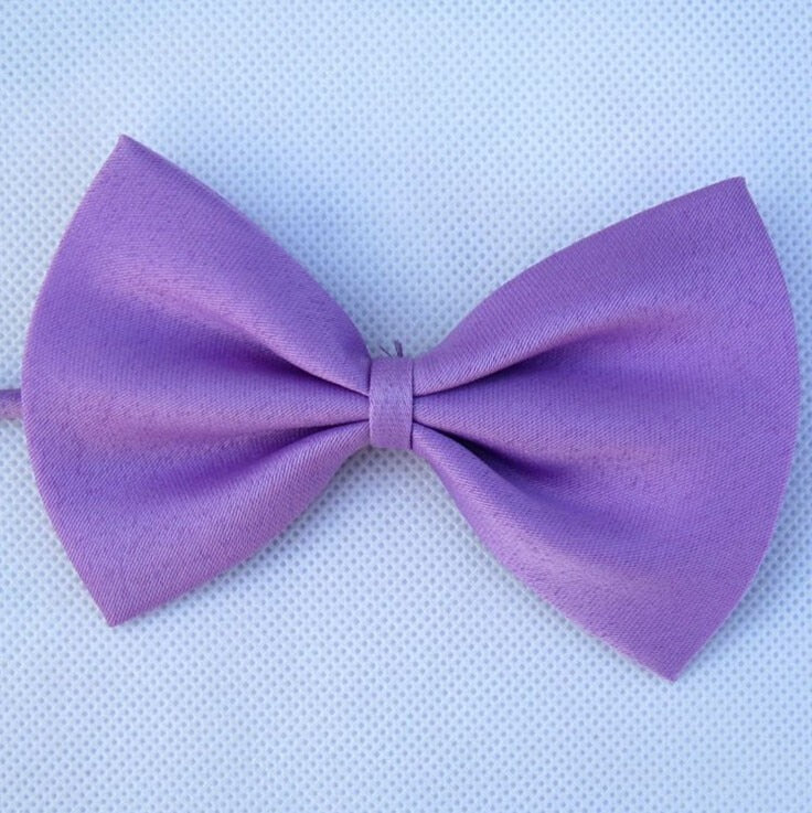 Adjustable Solid Color Pet Bow Tie - Light Purple