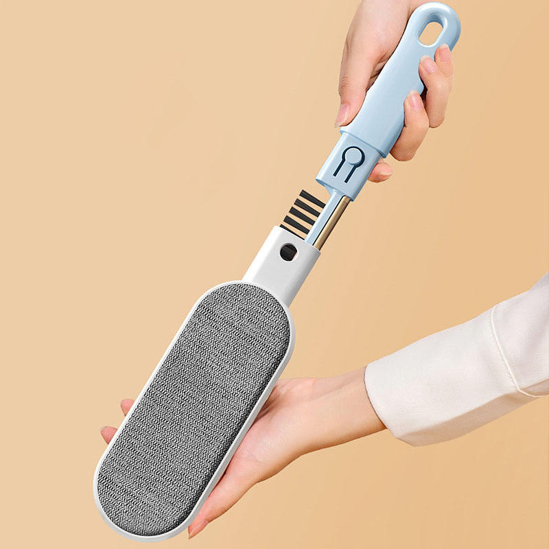 Reusable Pet Hair Remover handle with built-in bristle comb