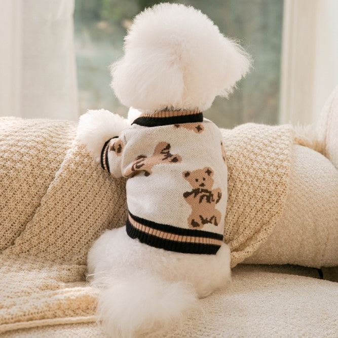 Knit Pet Sweater with Leash Hole