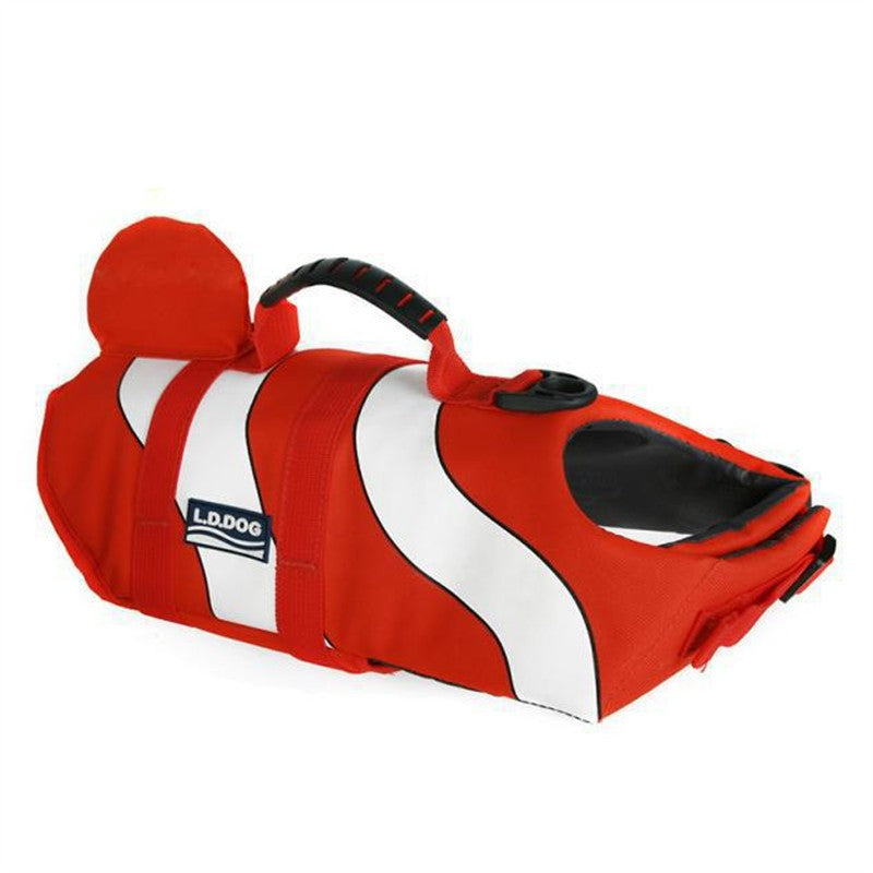 Shark and Mermaid Dog Life Vest - Red / L