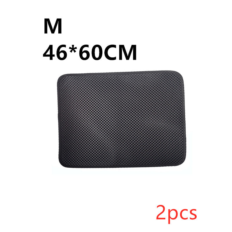 Double-Layer Cat Litter Mat - M 2PC / Black