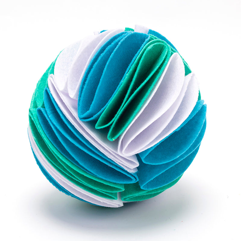 Foldable Snuffle Ball for Dogs - L / White cyan blue