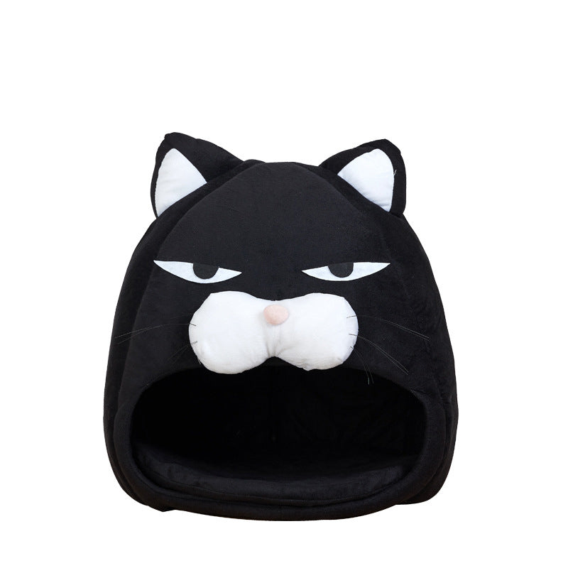 Plush Enclosed Pet House Bed