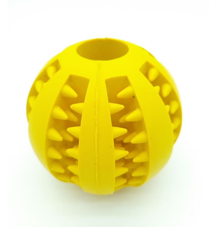 Rubber Treat Ball for Dogs - Yellow / 5cm