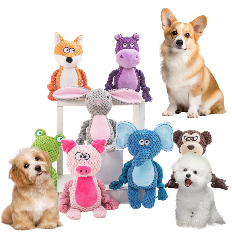 Plush Animal Rope Tug Toy for Dogs