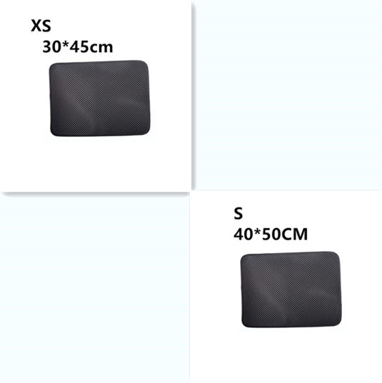 Double-Layer Cat Litter Mat - XS and S / Black