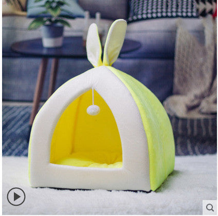 Enclosed Fabric Cat House Bed
