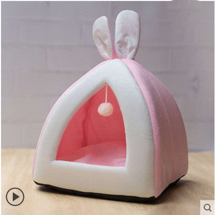 Enclosed Fabric Cat House Bed