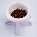 Ceramic Cat Bowl with Iron Stand