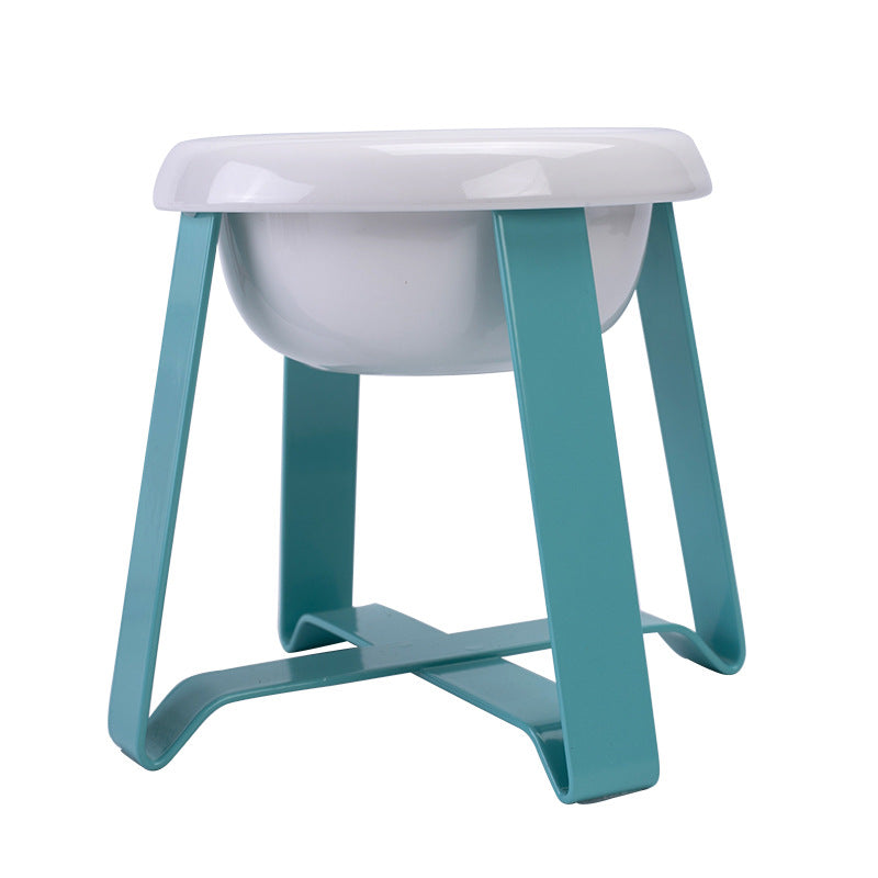 Ceramic Cat Bowl with Iron Stand