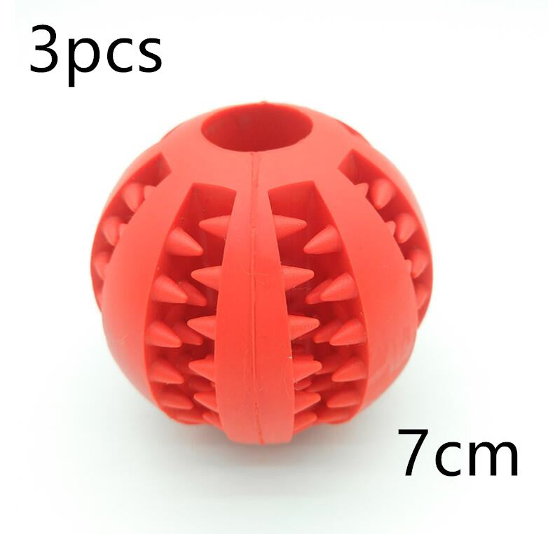 Rubber Treat Ball for Dogs - Red / 7cm 3pcs