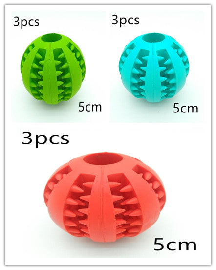 Rubber Treat Ball for Dogs - 3colors set / 5cm 3pcs