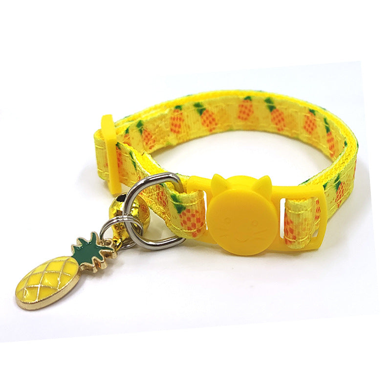 Fruit Print Cat Collar With Bell