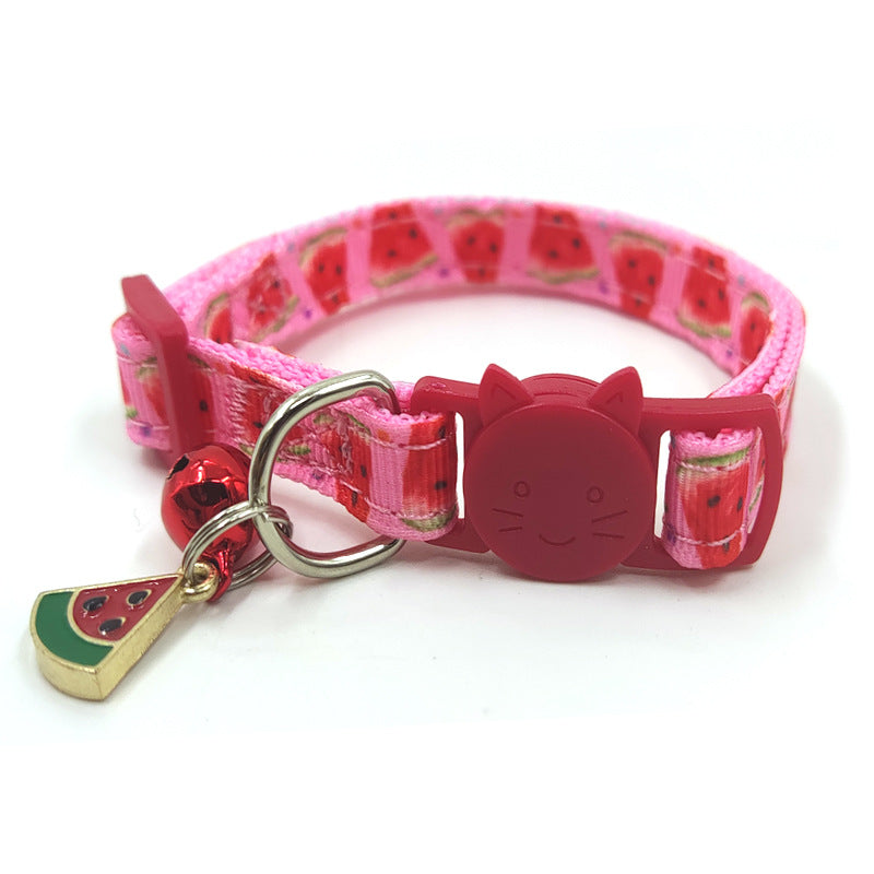 Fruit Print Cat Collar With Bell