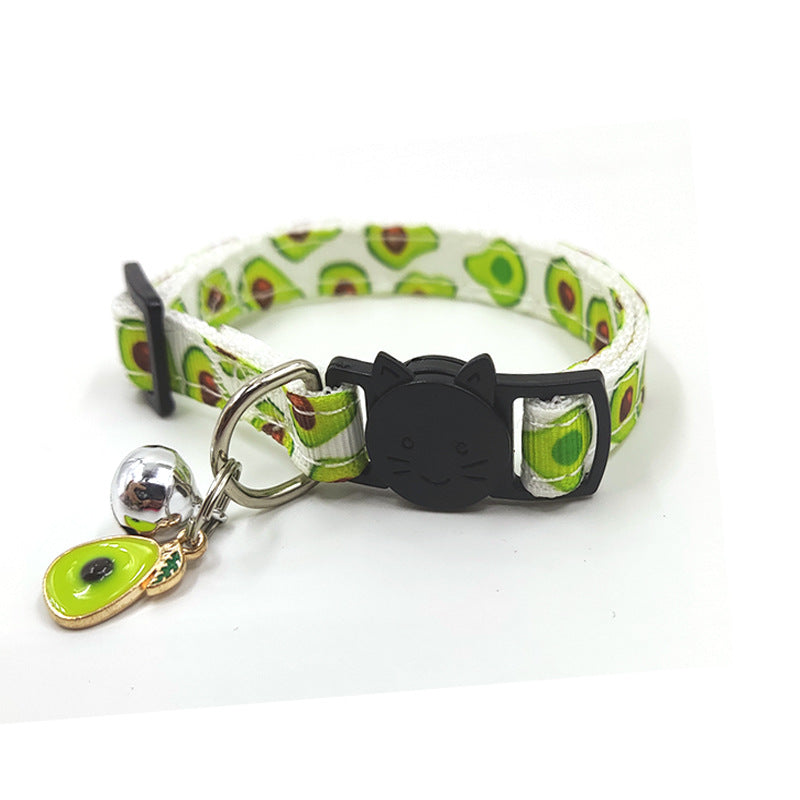 Fruit Print Cat Collar With Bell