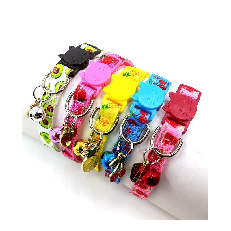 Fruit Print Cat Collar With Bell