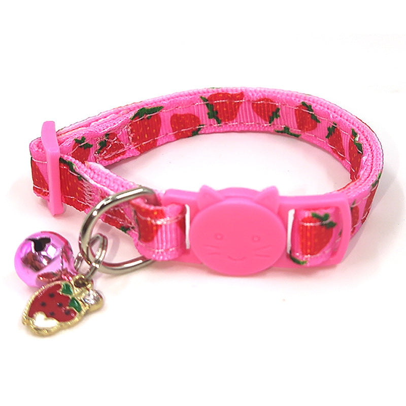 Fruit Print Cat Collar With Bell