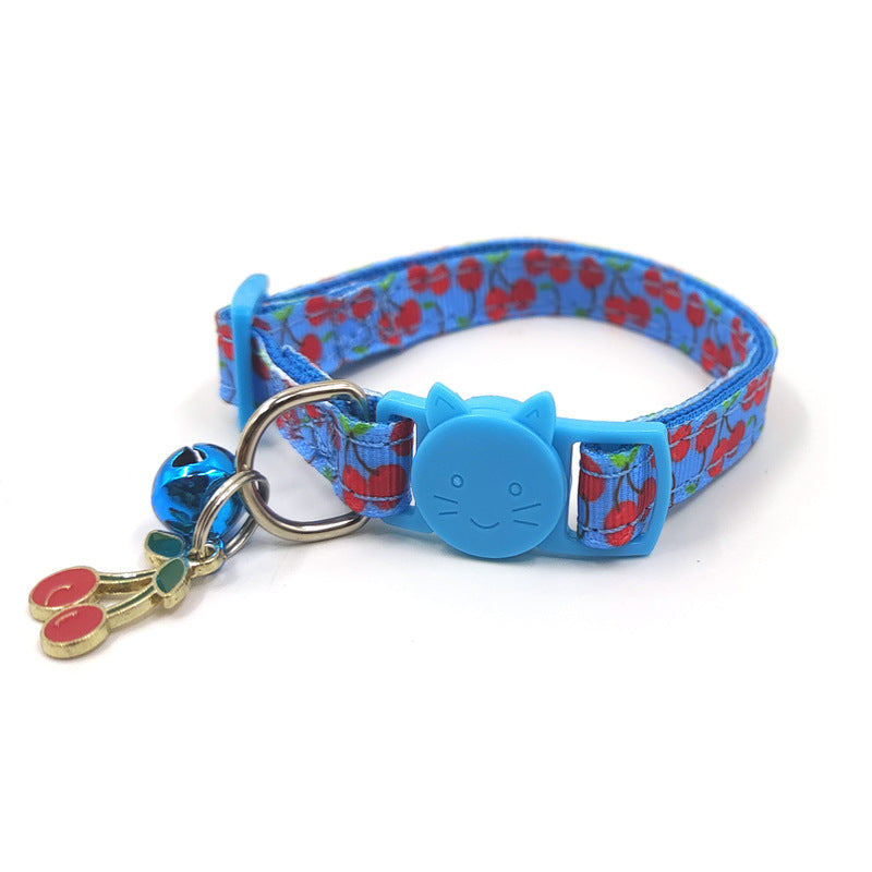 Fruit Print Cat Collar With Bell