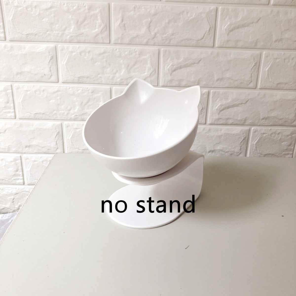 Tilted Cat Ear Pet Bowl - White Single bowl / Q1pcs
