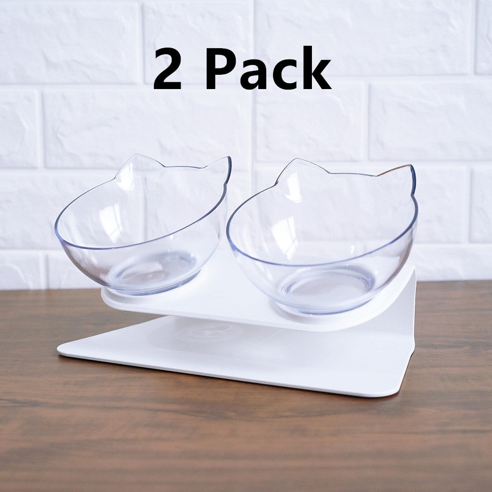 Cat Head Tilted Double Bowl
