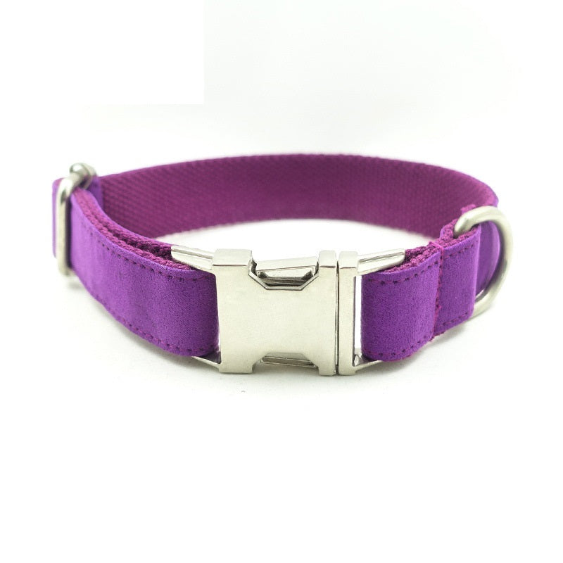 Purple Velvet Dog Bow Tie Collar