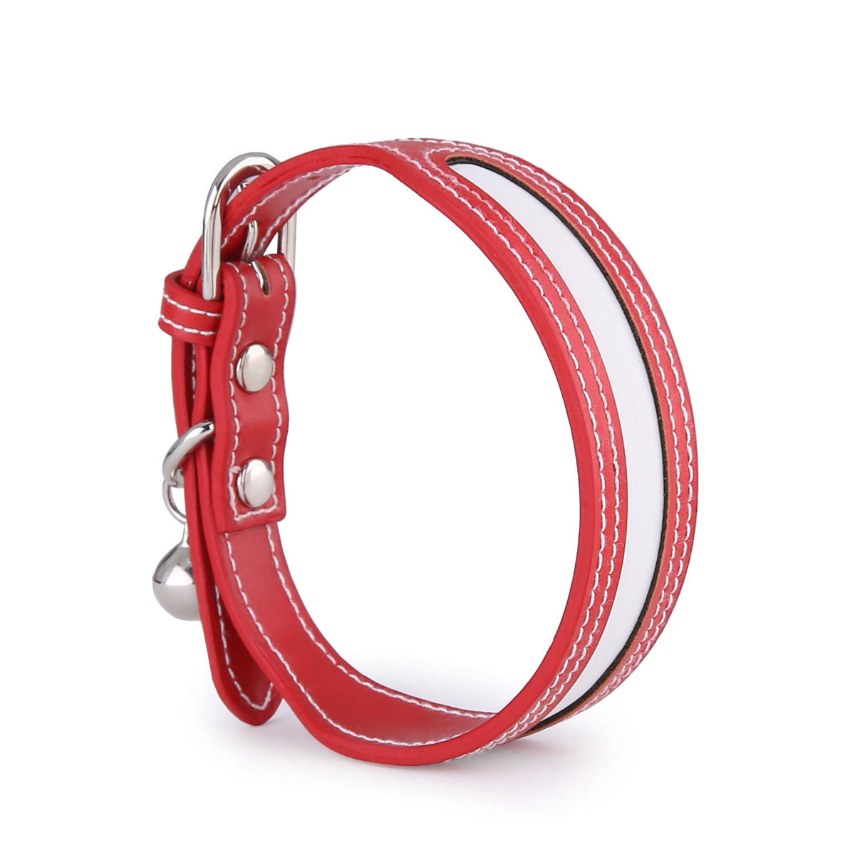 Reflective PU Pet Collar With Bell