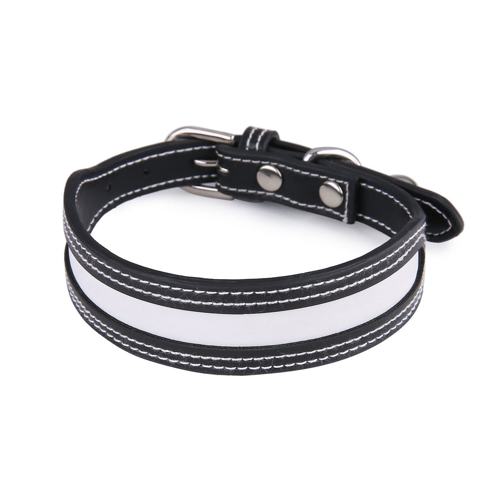 Reflective PU Pet Collar With Bell