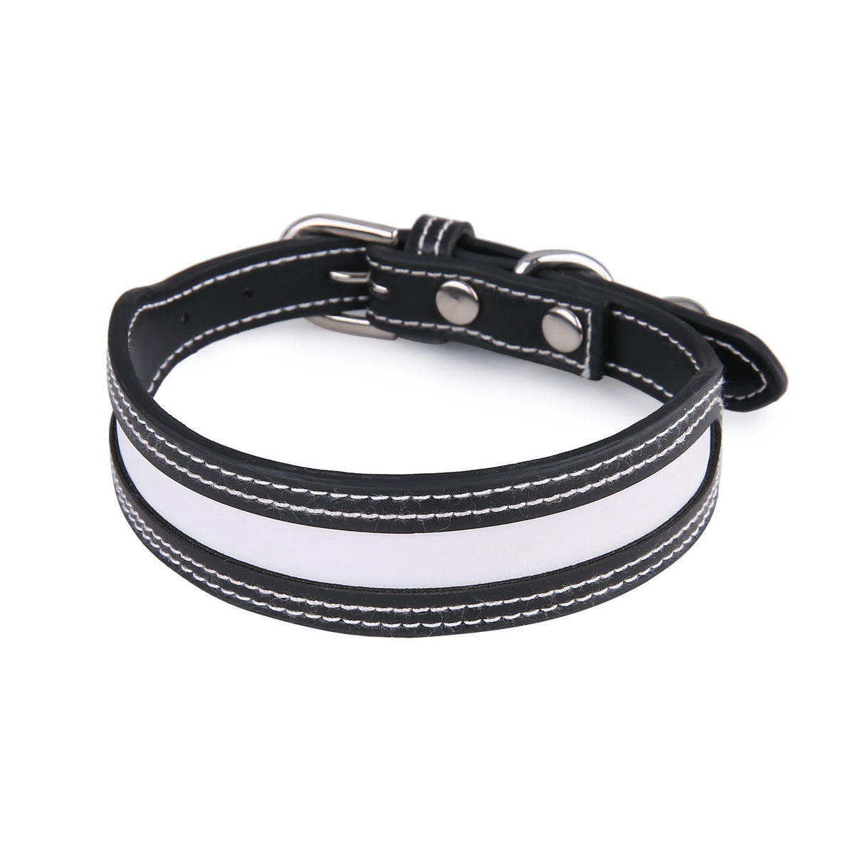 Reflective PU Pet Collar With Bell
