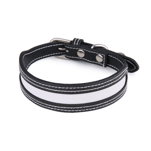 Reflective PU Pet Collar With Bell