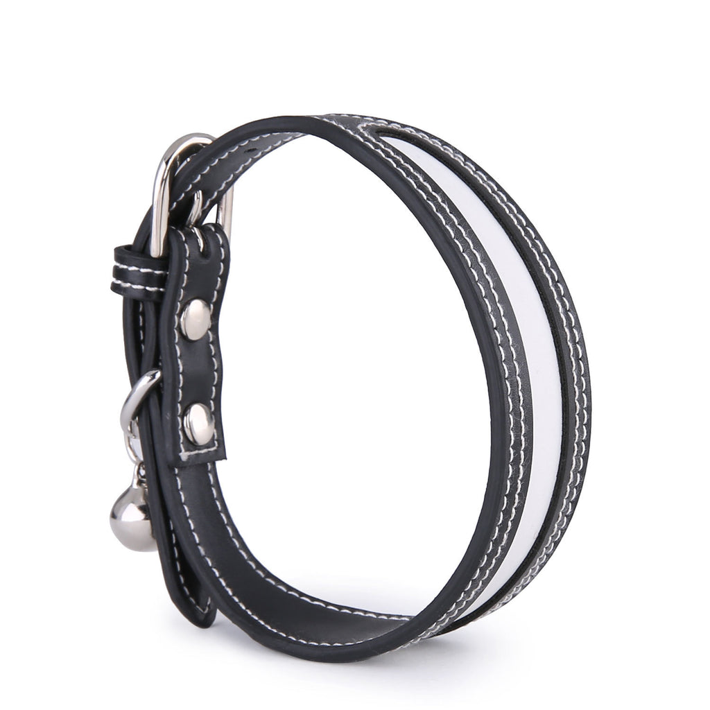 Reflective PU Pet Collar With Bell
